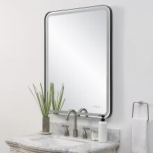 Crofton-Lighted Black Large Mirror