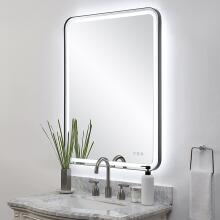 Crofton-Lighted Black Large Mirror