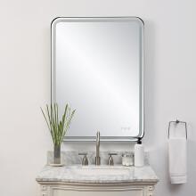 Crofton-Lighted Black Large Mirror
