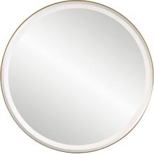 Crofton-Lighted Brass Round Mirror