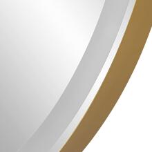 Crofton-Lighted Brass Round Mirror