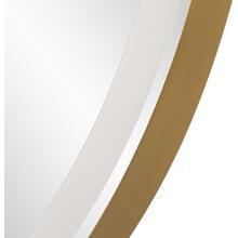 Crofton-Lighted Brass Round Mirror