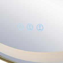 Crofton-Lighted Brass Round Mirror