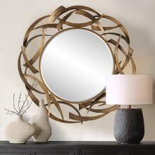 Cutting Edge-Bronze Round Mirror
