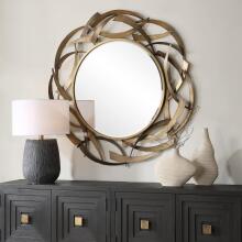 Cutting Edge-Bronze Round Mirror