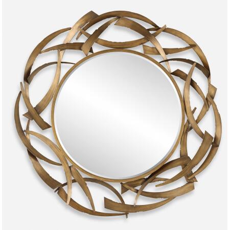Cutting Edge-Bronze Round Mirror