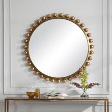 Cyra-Gold Round Mirror