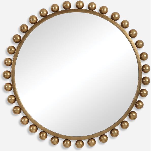 Cyra-Gold Round Mirror