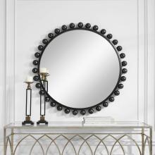 Cyra-Black Round Mirror
