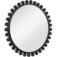 Cyra-Black Round Mirror