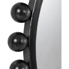 Cyra-Black Round Mirror