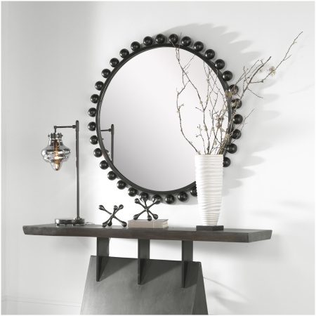 Uttermost Cyra Black Round Mirror