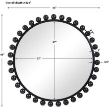 Cyra-Black Round Mirror