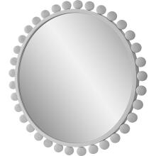 Cyra-White Round Mirror