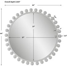 Cyra-White Round Mirror