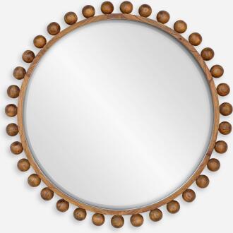 Cyra-Beaded Round Mirror