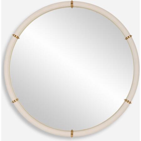 Cyprus-White Round Mirror