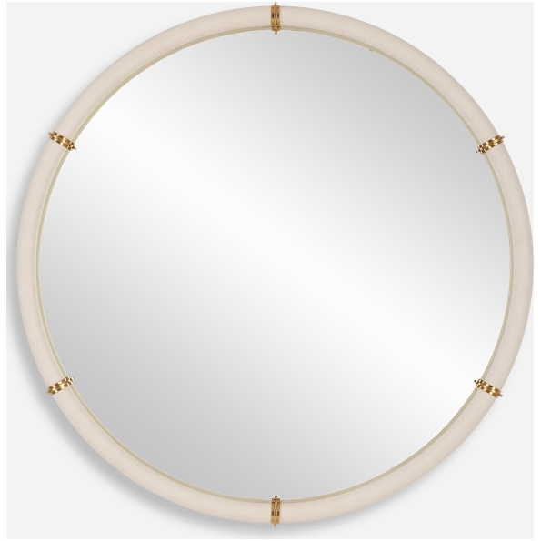 Cyprus-White Round Mirror