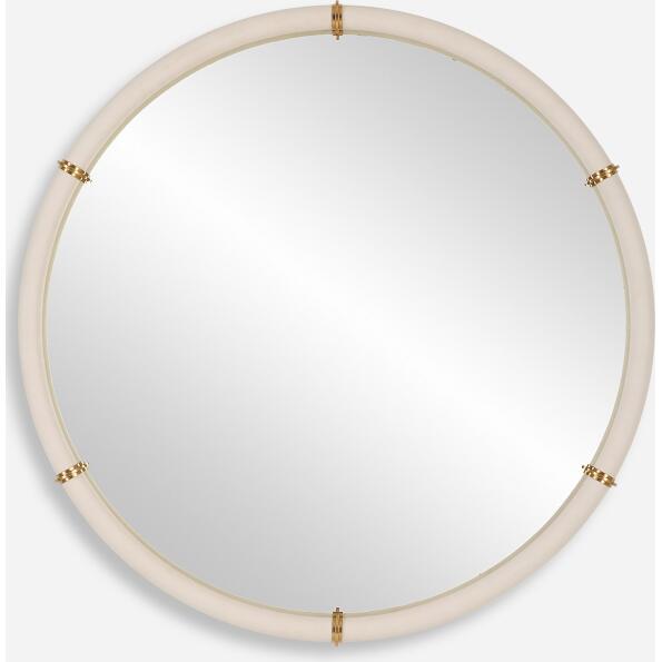 Cyprus-White Round Mirror
