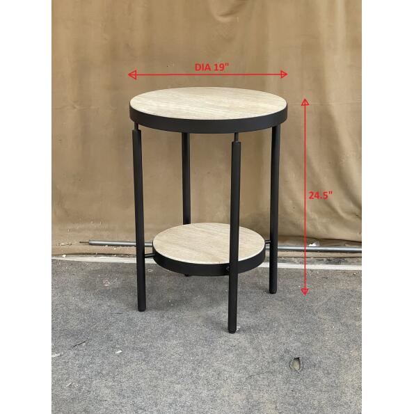 Dauntless Travertine Side Table