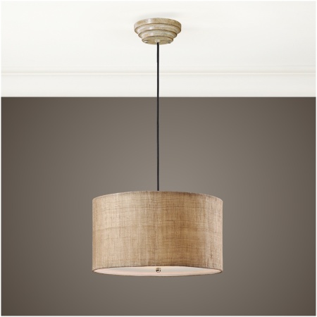 Uttermost Dafina 3 Light Burlap Drum Pendant