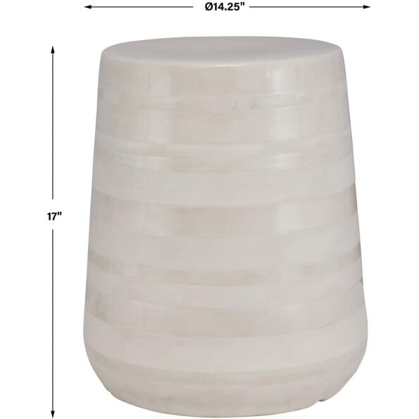 Desert Plains White Glaze Garden Stool