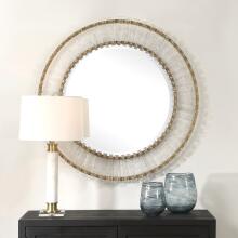 Denali-Textured Glass Round Mirror