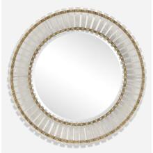 Denali-Textured Glass Round Mirror