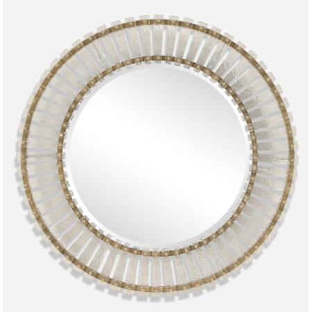 Denali-Textured Glass Round Mirror