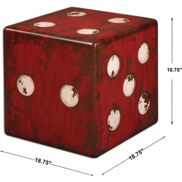 Dice Red Accent Table