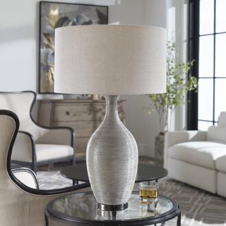 Uttermost Dinah Gray Textured Table Lamp