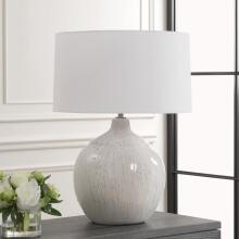 Dribble-White Glaze Table Lamp