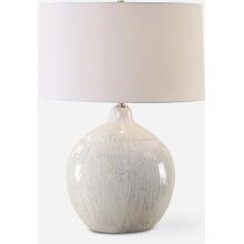 Dribble-White Glaze Table Lamp