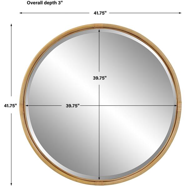 Drift Away Rattan Round Mirror