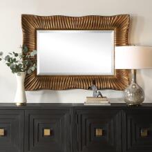 Emerson-Scalloped Antique Gold Mirror