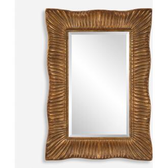 Emerson-Scalloped Antique Gold Mirror