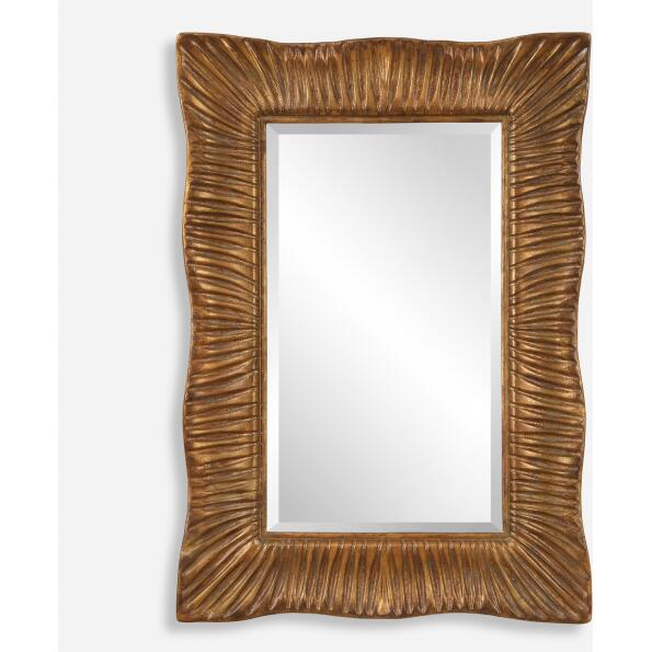 Emerson-Scalloped Antique Gold Mirror