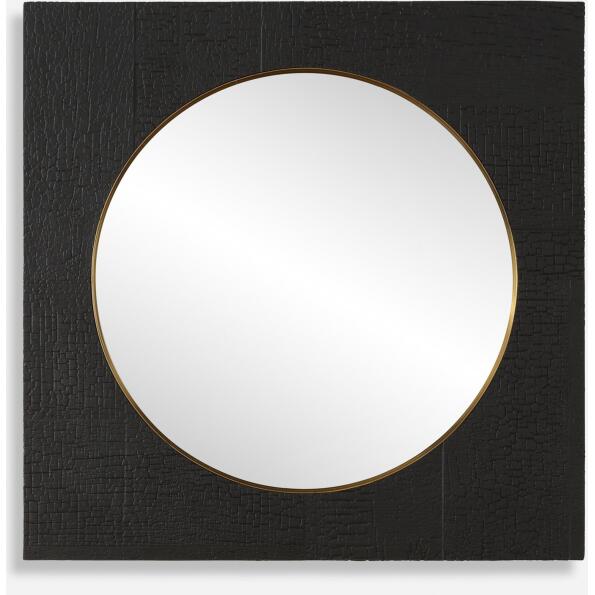 Ember-Black Square Mirror