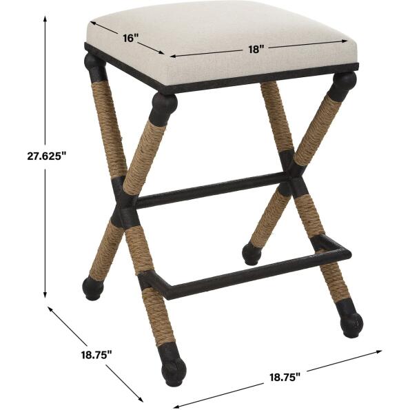 Firth Rustic Oatmeal Counter Stool