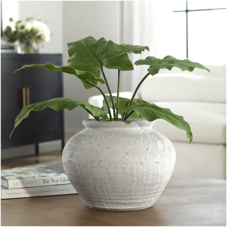 Uttermost Floreana Round White Vase