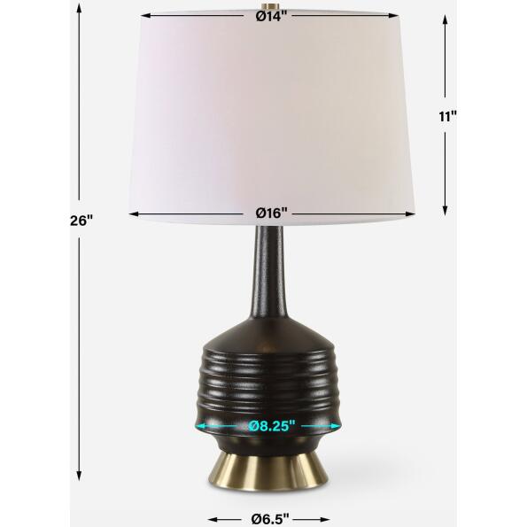 Foster Black Glaze Table Lamp