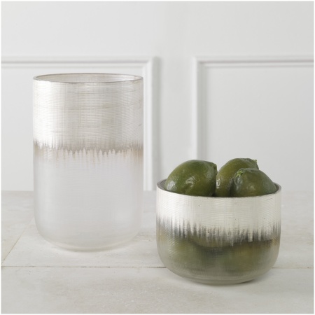 Uttermost Frost Silver Drip Glass Vases