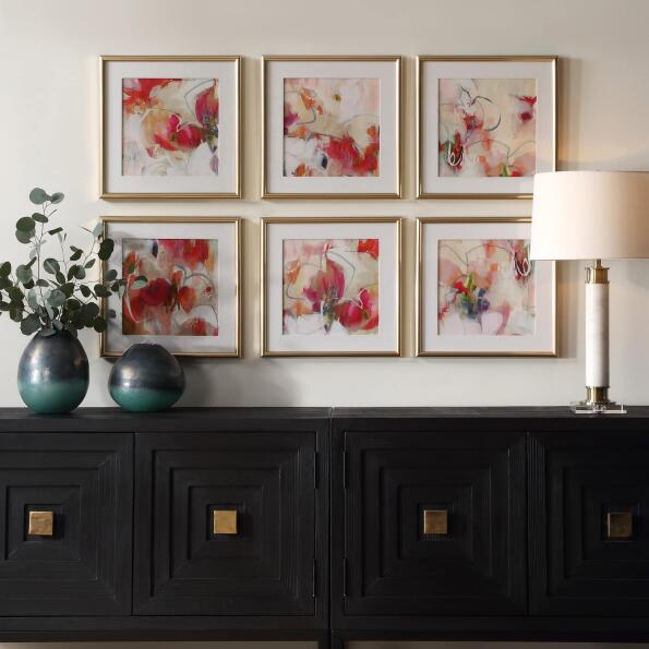 Uttermost Fresh Start Red Abstract Prints