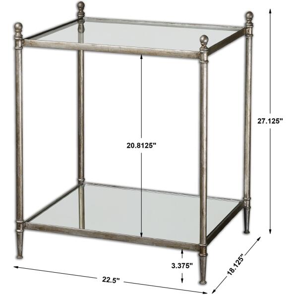 Gannon Mirrored Glass End Table