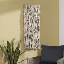 Gathered Teak-Bleached Wood Wall Décor