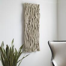 Gathered Teak-Bleached Wood Wall Décor