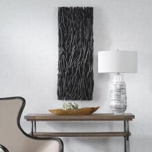 Gathered Teak-Black Wood Wall Décor