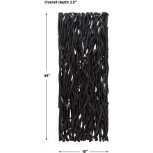 Gathered Teak-Black Wood Wall Décor