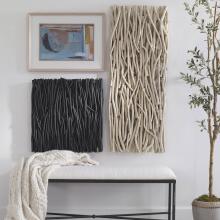 Gathered Teak-Black Wood Wall Décor