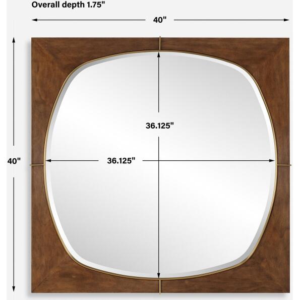 Garonne Square Walnut Mirror